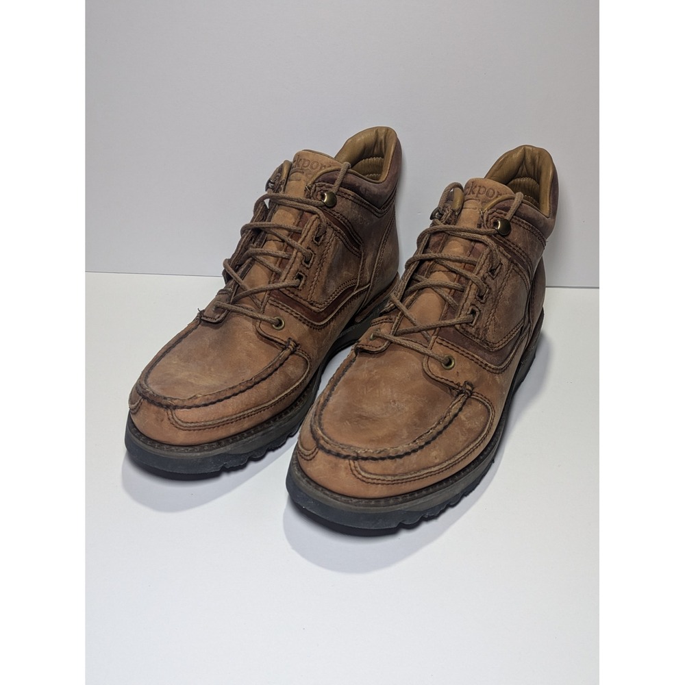 Rockport RocSports XCS Mens Brown Leather Moc Toe Vibram Chukka Boots M3215 10M
